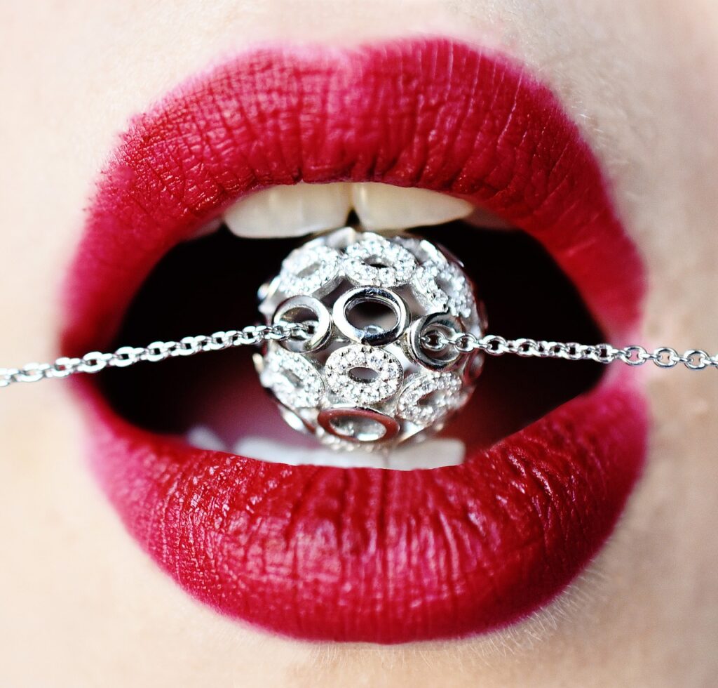 jewel, lips, red